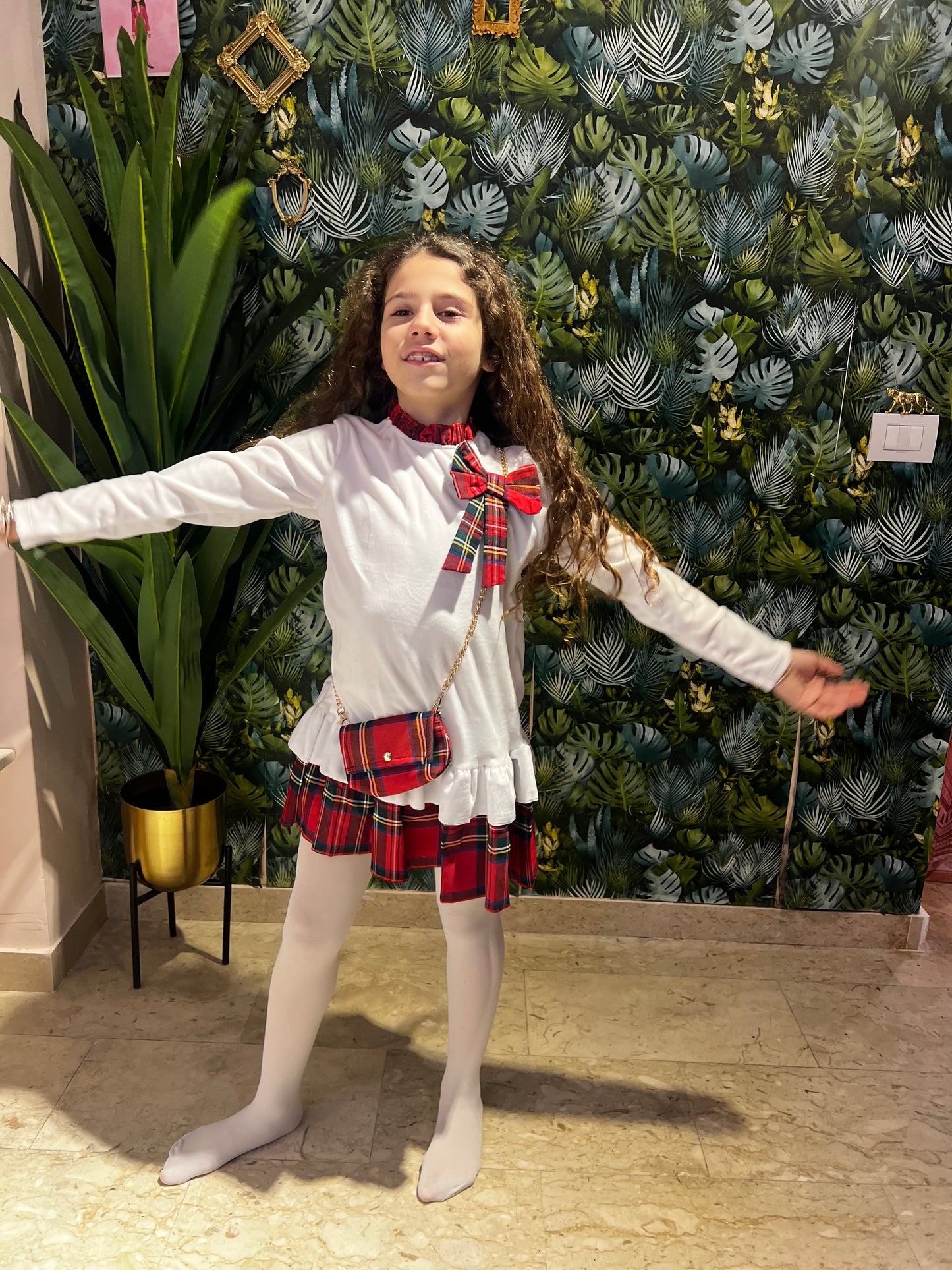 Abito Bimba Fiocchetto Tartan