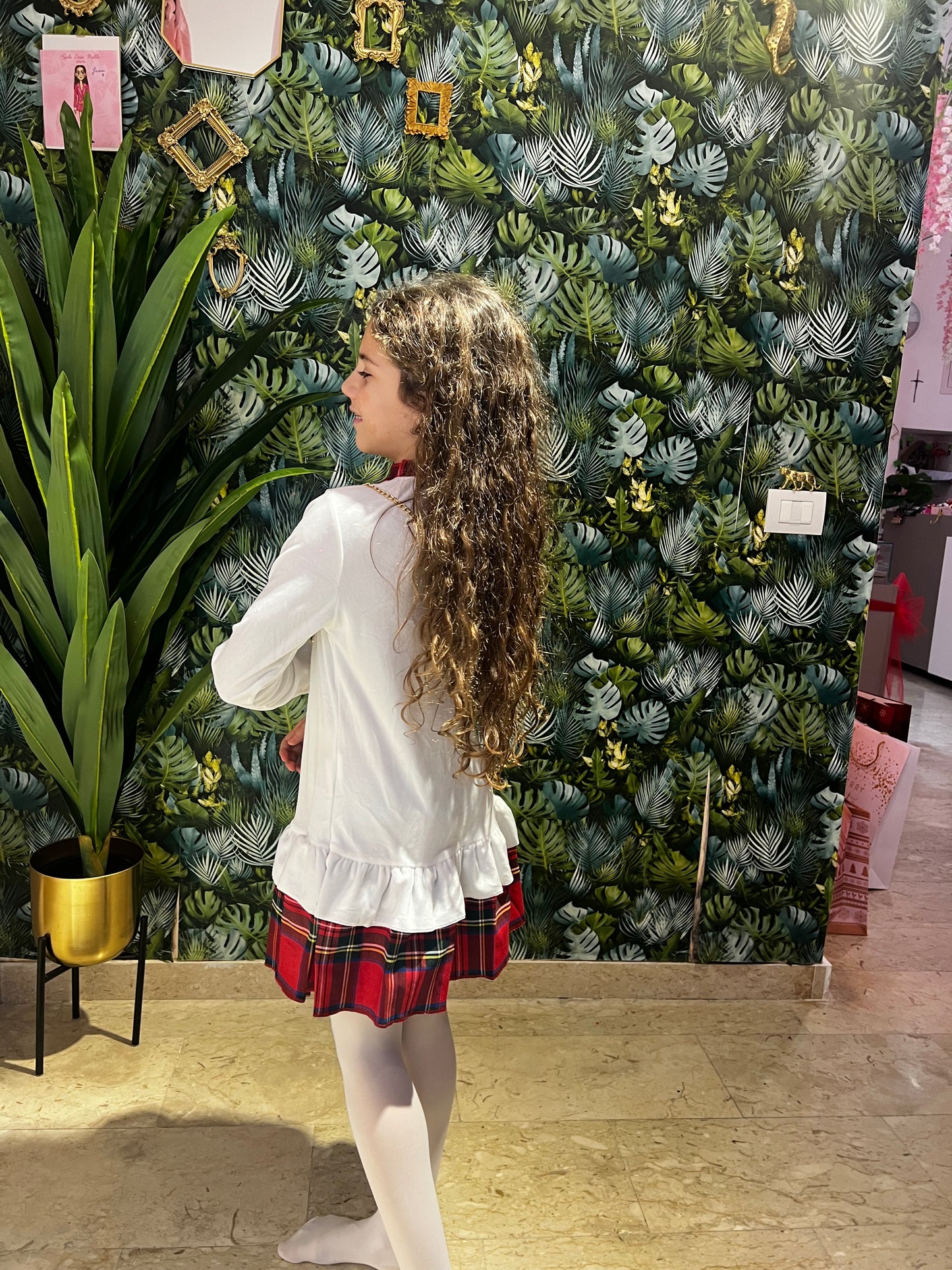 Abito Bimba Fiocchetto Tartan