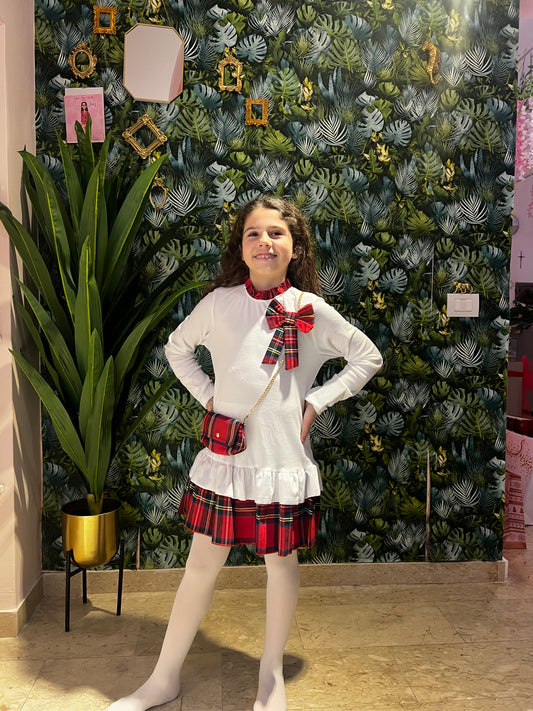 Abito Bimba Fiocchetto Tartan